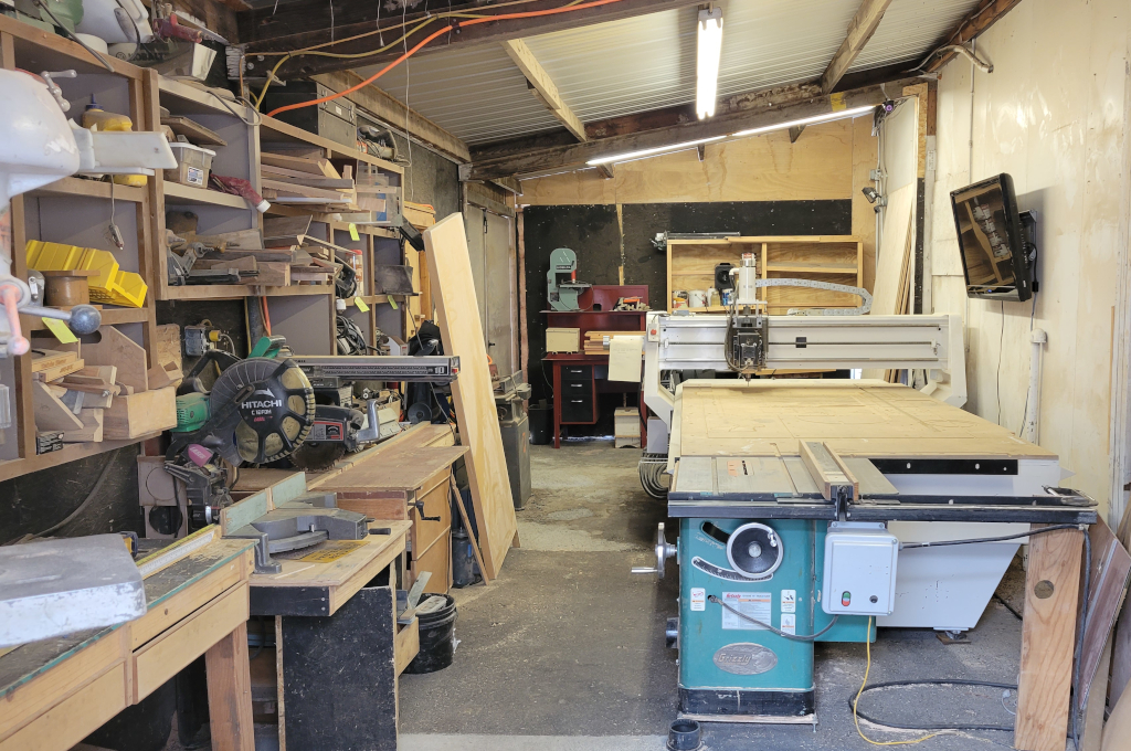 Inside view of the woodworking shop
